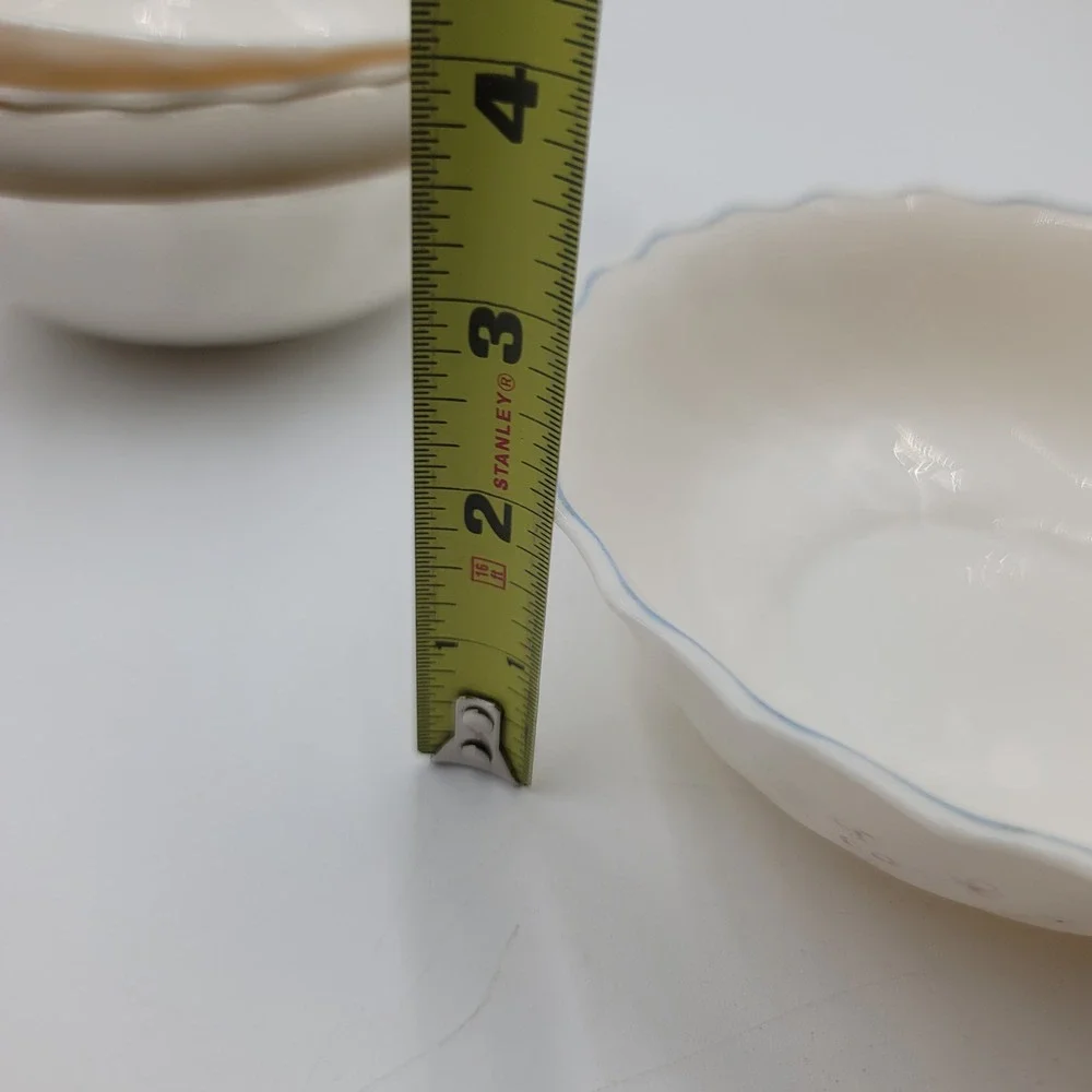 5 Arcopal France Victoria Floral Milk Glass Cereal Bowls Scalloped FADED